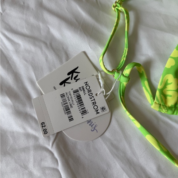 Kulani Kinis Green and Yellow Ruched Bikini Top NWT size small - Picture 4 of 16